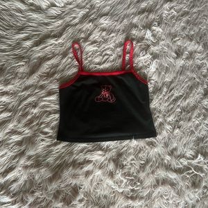 red teddy bear crop top